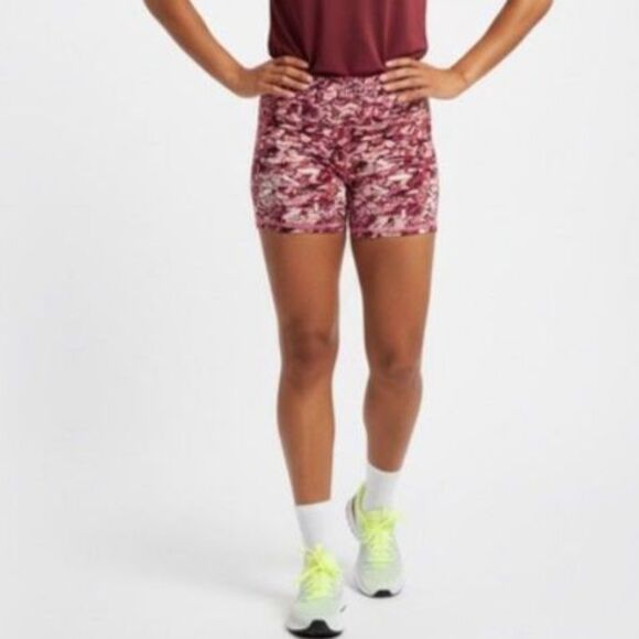 FourLaps NWT Arc Confetti Camo Pink High Rise Bike Workout Shorts Size XL - Picture 1 of 12